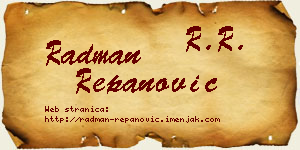 Radman Repanović vizit kartica